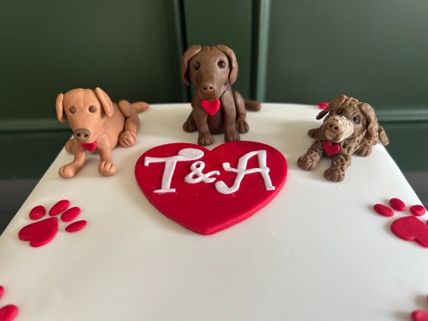 40th Wedding Anniversary cake with doggies