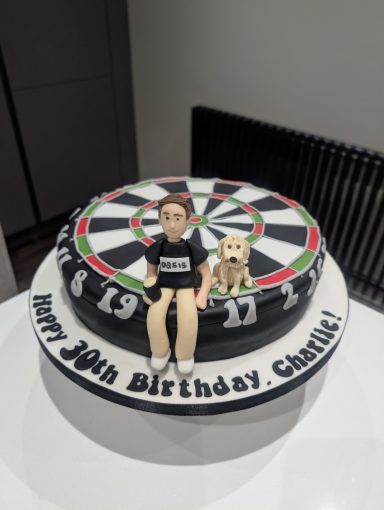 Darts themed cake