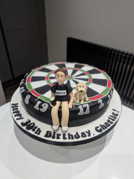 Darts themed cake Dart board cake